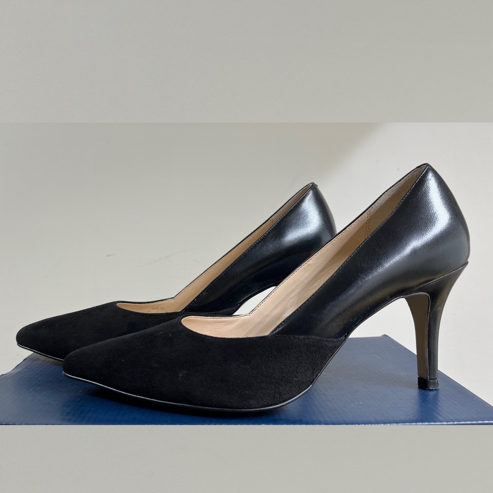 Cole Haan, Black Leather/Suede Heels, size 10.5